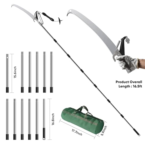 FLORA GUARD 16.5 FT Pole Saw with SK5 Blade, 4-Pulley System - Image 3