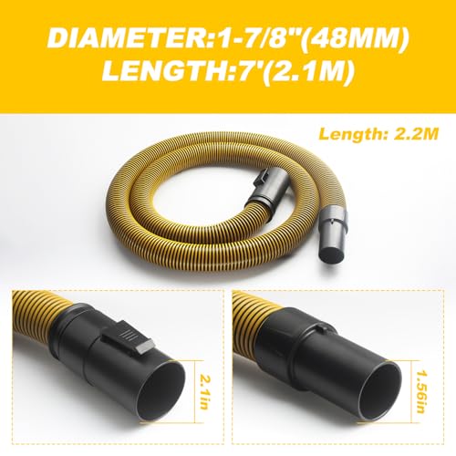 1 7/8" 7' Shop Vac Hose DXVA19-2500 Wet/Dry Vacuum Hose - Image 3