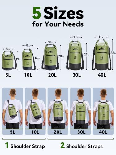HEETA Waterproof Dry Bag Backpack with Zippered Pocket - Image 3