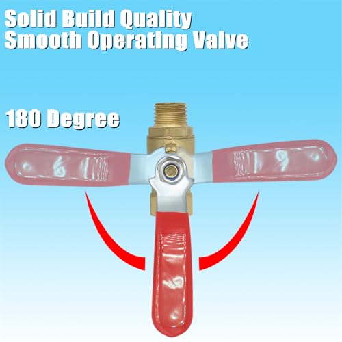 1/4 inch NPT Brass Ball Valve Kit Air Compressor Shut Off Valve - Image 5