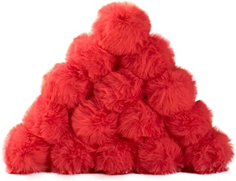 MIUPOO Craft Pom Pom Balls,Large Pink Poms Costume Accessory, Pom pom Balls for Arts and DIY Creative Crafts Decorations,Red,3 Inches,20 Pieces.