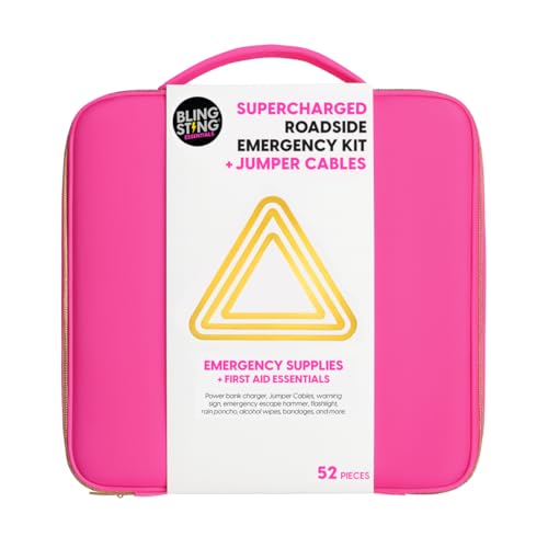 Supercharged Car Emergency Kit – 52-Piece Pink Roadside - Image 2