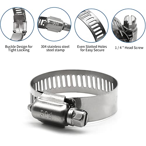 25 Pack Stainless Steel Hose Clamps, 1/4 inch to 1/2 inch - Image 4