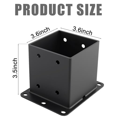 4x4 Post Base Brackets 8 Pcs Deck Post Base (Inner Size:3.6" x - Image 3