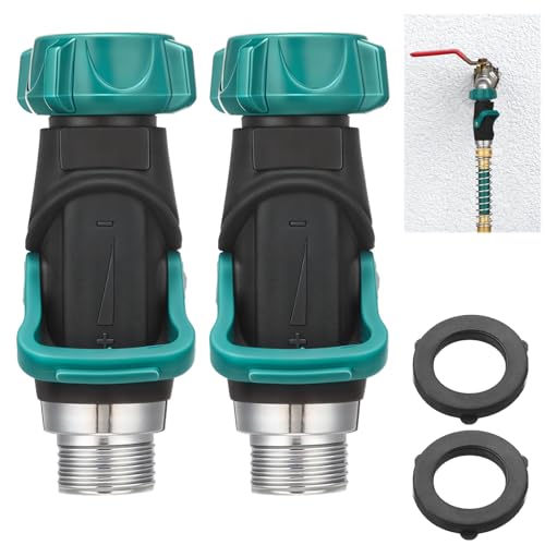 2 Pcs Hose Shut off Valve 0° Straight, 3/4 Inch Metal Garden - Image 2