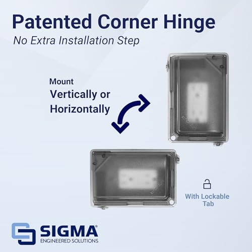Sigma 16801 Weatherproof 1-Gang WIU GFCI Receptacle Kit, Clear - Image 5