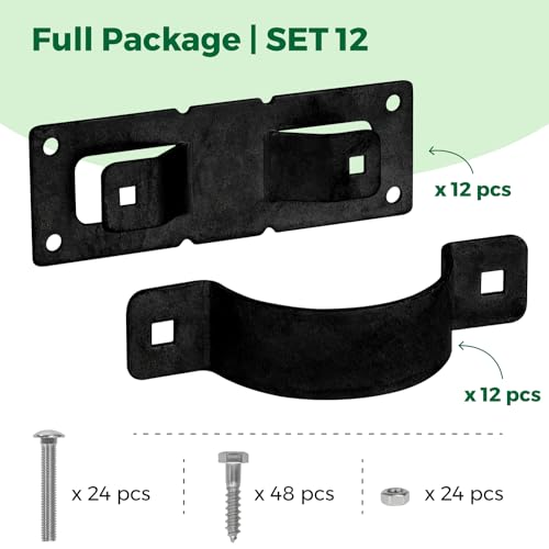 12 Pack Fence Brackets, Black Fence Frame - Image 8