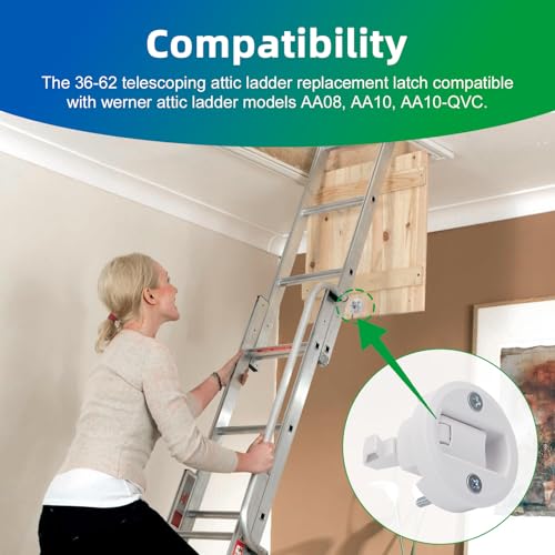 36-62 Telescoping Attic Ladder Latch, Flush Pull Latch - Image 5