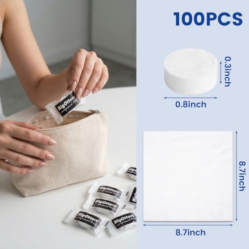 BigOtters 100PCS Compressed Towels, Disposable Face Towels - Image 4