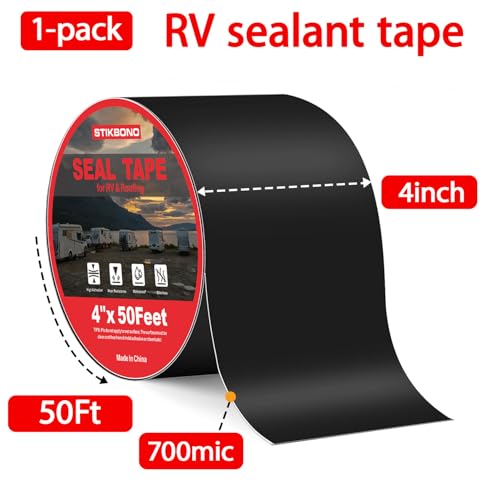 4" x 50Ft 1-Pack Black RV Sealant Tape,Waterproof - Image 3