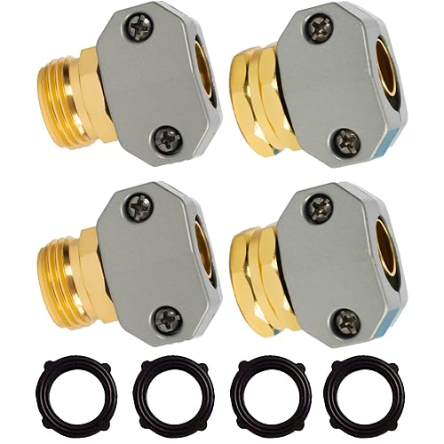 Hourleey Garden Hose Repair Kit, 2 Sets Aluminum Alloy | Home Repair - Image 2