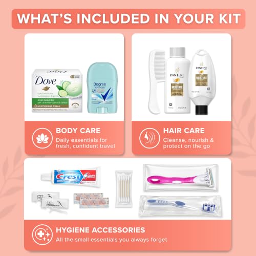 Hygiene Kits Bulk 25 Pack Womens Travel Size Toiletries - Image 3
