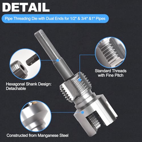 3PCS PVC Pipe Threader Kit for Drill - Image 4