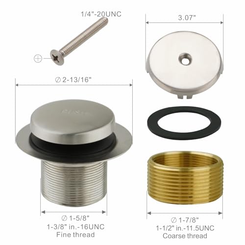 Brushed Nickel Tub Drain,Single Hole Overflow - Image 3