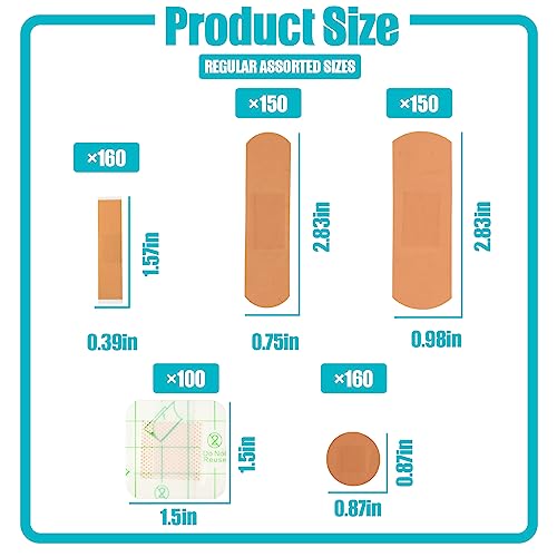 720 Pcs Assorted Bandage Bulk Waterproof Adhesive Variety Bandage - Image 3