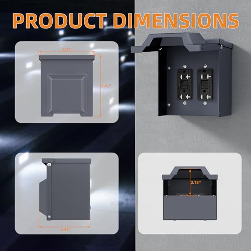 Joinfworld Outdoor Electrical Outlet Box with Dual 20 Amp WRTR - Image 3
