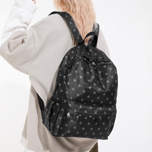Travel Backpack for Women, Black Daypack with Star Pattern,25L - Image 8