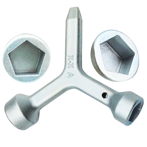 Meter Curb Box Key MKF2 Triangular Curb Box Wrench Silver 1 Pcs - Image 2