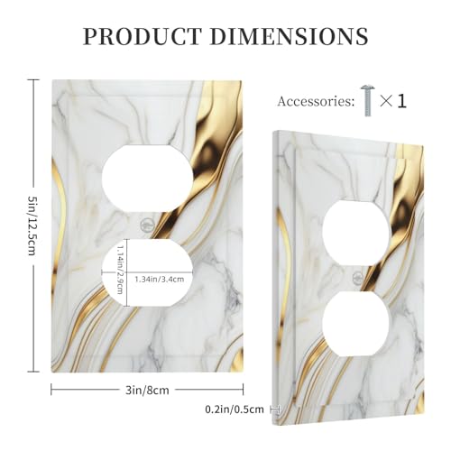 White Gold Grey Marble Outlet Covers Light Switch Cover | Home Repair - Image 3
