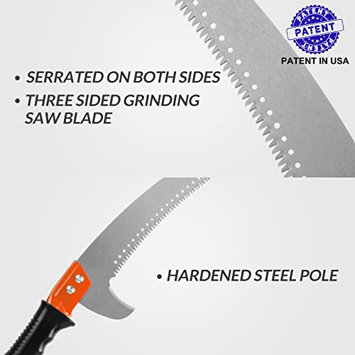 14FT Pole Saw for Tree Trimming 2-in-1 Hand Saw Steel - Image 5