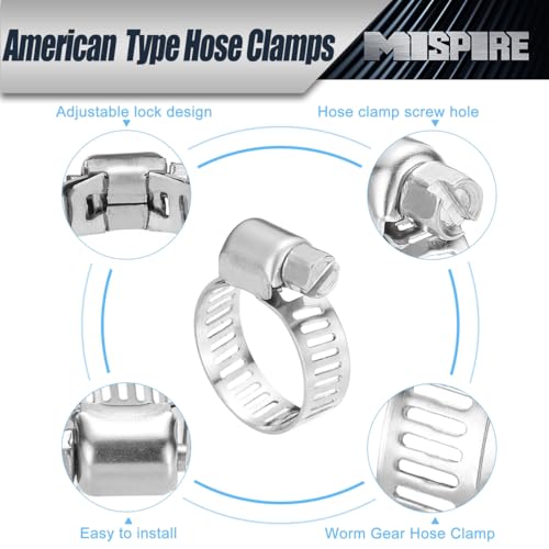 232-254mm 5PCS MISPIRE Heavy Duty Hose Clamps, (9-1/8" to 10") - Image 5