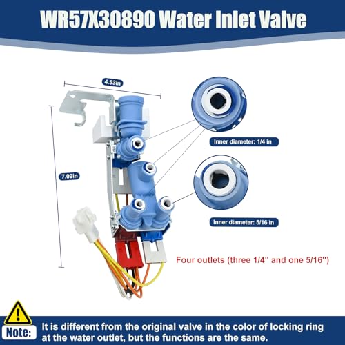 WR57X30890, WR57X30891 Refrigerator Water Inlet Valve Compatible - Image 5