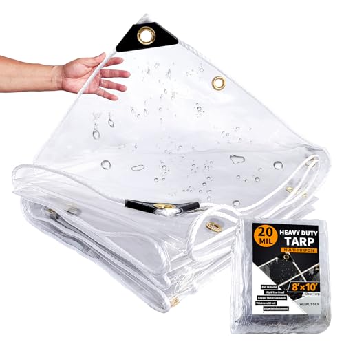 8×10ft, Clear Tarp with Grommets - Image 2