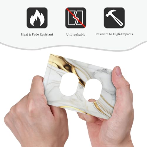 White Gold Grey Marble Outlet Covers Light Switch Cover | Home Repair - Image 7