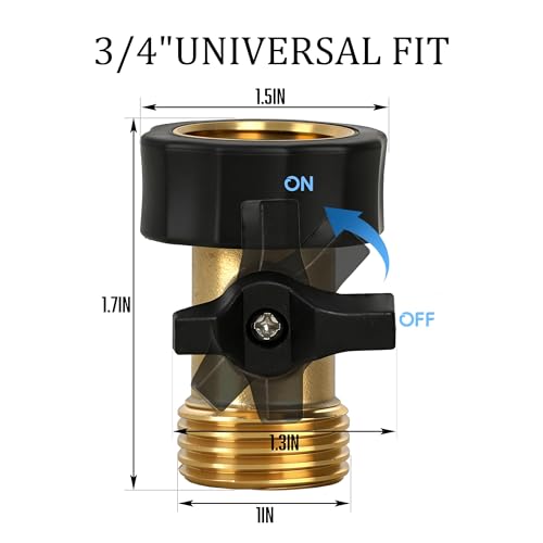 Hourleey Garden Hose Shut Off Valve, 2 Pack Heavy Duty 3/4 Inch - Image 3
