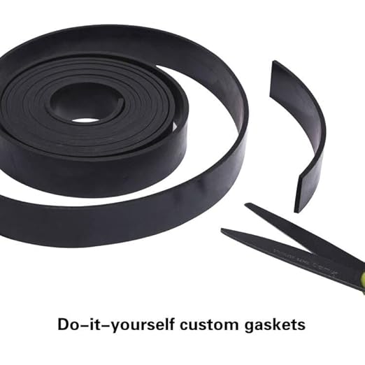TORRAMI Solid Neoprene Rubber Strips Roll 3/16 (.187) inch Thick X 1 inch Wide X 10 Feet, for DIY Weather Stripping, Gasket, Seal