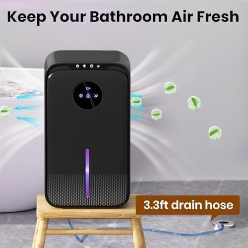 Dehumidifiers(88OZ) for Home Small Dehumidifier With Drain Hose Timer (8-12-24H) Quiet Portable Auto Shut Off for Bedroom Bathroom Basement Kitchen RV Closet(1000Sq.ft)