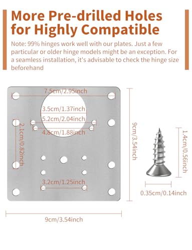 20PCS Upgraded Cabinet Hinge Repair Plate FOGZUVR Durable - Image 3