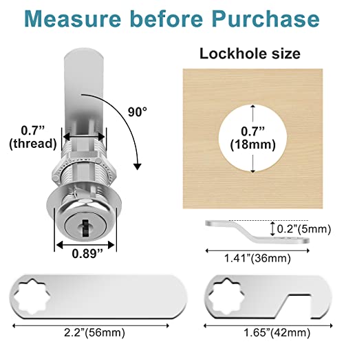 Cam Lock Cabinet Lock Keyed Alike, 1-3/8'' (Length) - Image 4