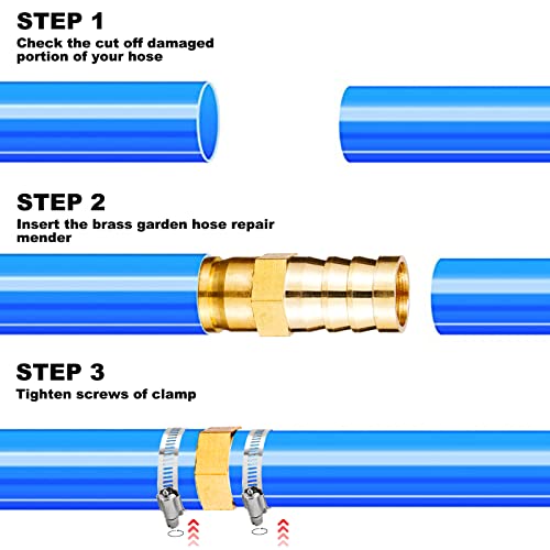 CYG&CL Garden Hose Repair Kit - 4 Pieces 3/4 Inch Brass | Home Repair - Image 4