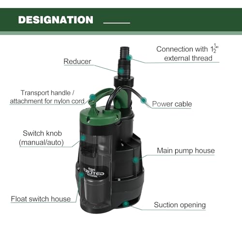 1HP 3500GPH Submersible Sump Pump with Build-in Float Switch - Image 8