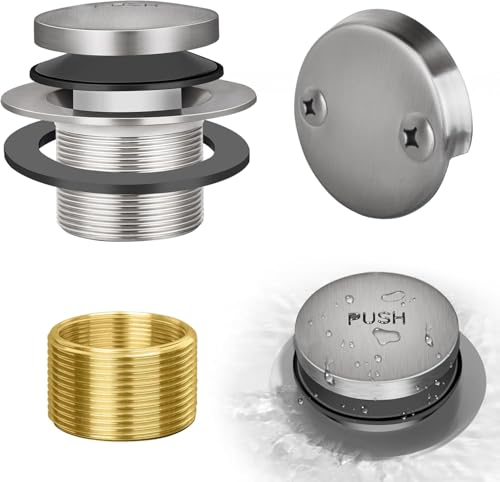 Tip-Toe Bathtub Drain Kit with Two-Hole Overflow Plate, Premium - Image 2