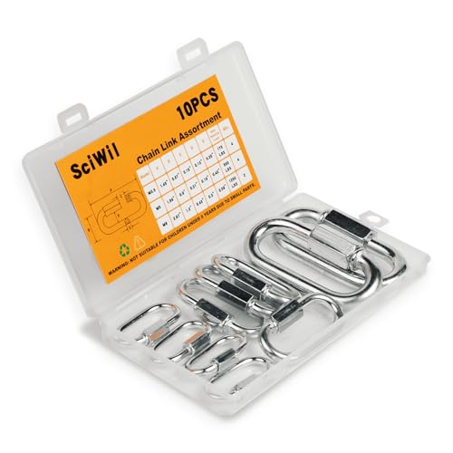 10 PCS Heavy Duty Chain Quick Links, 3 Sizes Locking - Image 2