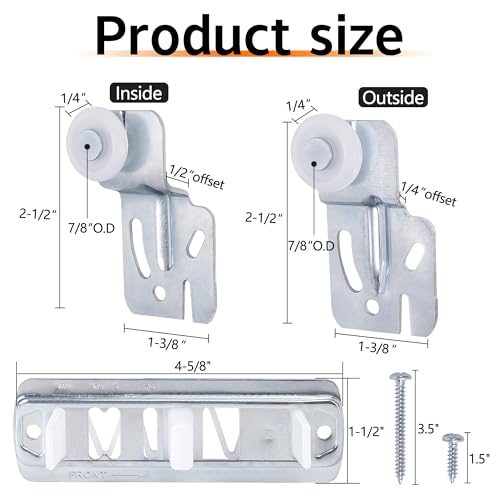 10Pcs Sliding Closet Door Roller Kit, Wardrobe Door Roller - Image 3