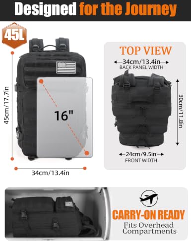 J.SH Large Tactical Backpack, Bug Out Backpack for Men - Image 5