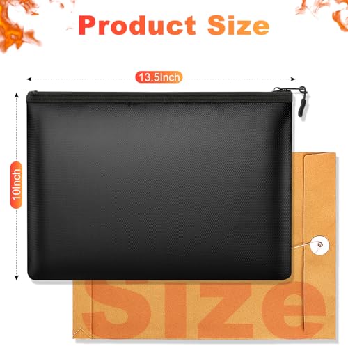 Fireproof Money Document Bag with Waterproof Zipper, 13.5" x 10" - Image 3