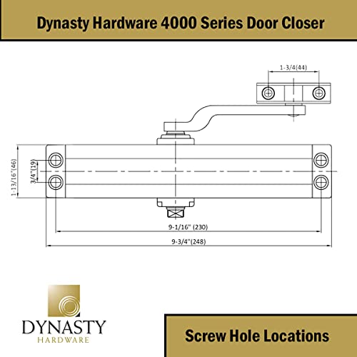 Dynasty 4000 Series Door Closer, Sprayed Aluminum, Spring 4 - Image 3