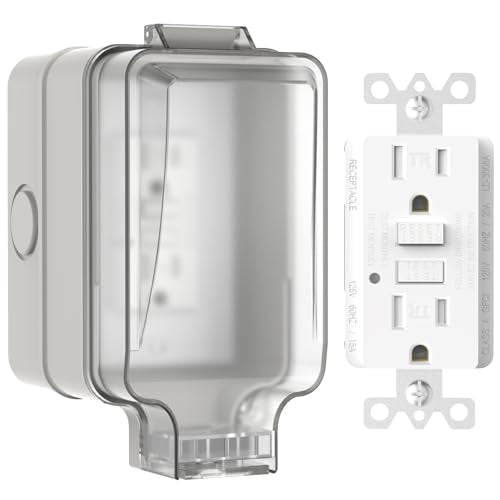 15A GFCI Outdoor Electrical Outlet Box, Hilictokt IP66 | Hand Tools - Image 2