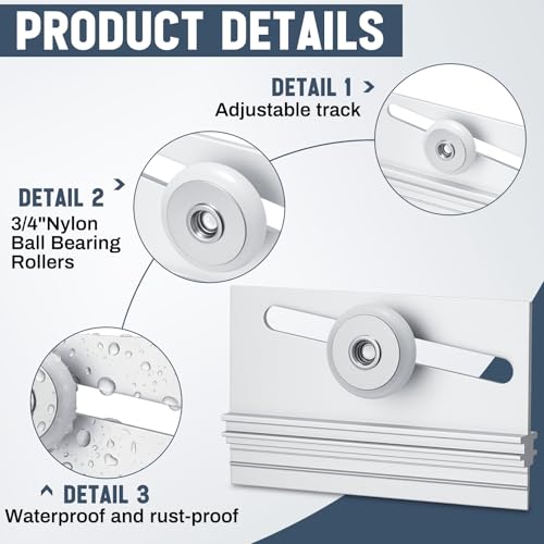 Yaocom 4 Pcs Shower Door Rollers Aluminum Top Bracket - Image 5
