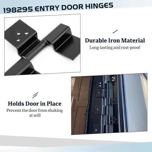 2 Pack Black RV Entry Door Hinge Kit, 6 Leaf Trailer Door Hinges - Image 5