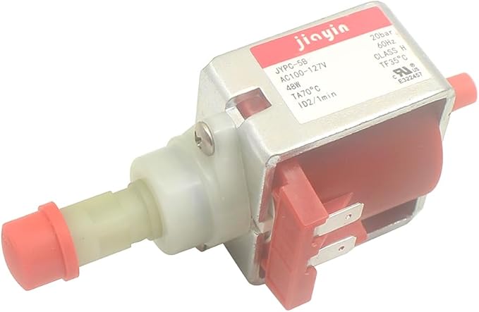 Jiayin JYPC-5B AC 100v - 127V 20 bar 48W Eectromagnetic Solenoid Water Pump Vabration Pump for Coffee machine, electric irons, steam mop, garment steamer, vacuum cleaner,etc