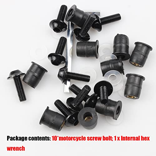 BELOMI 10 Pack 0.71 x 0.4 Inch Motorcycle Windshield Bolt - Image 6