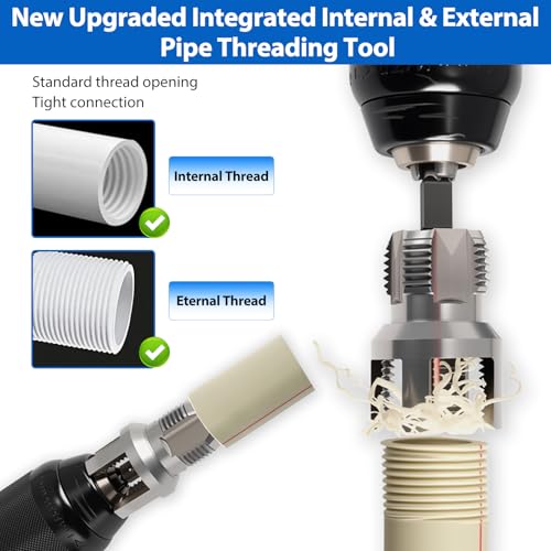3PCS PVC Pipe Threader Tool Kit-1/2" 3/4" 1" Dual-Function - Image 5