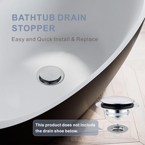 Tub Drain Stopper, Universal Pop Up Bathtub Drain Stopper, Chrome - Image 4