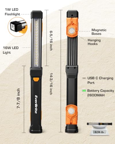 EverBrite 1000LM Work Light, Rechargeable Magnetic Flashlight - Image 4