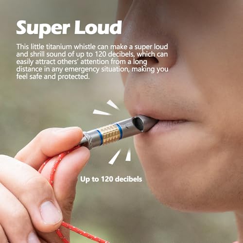 iBasingo Pea-Less Titanium Emergency Whistle Survival Safety Gear - Image 5